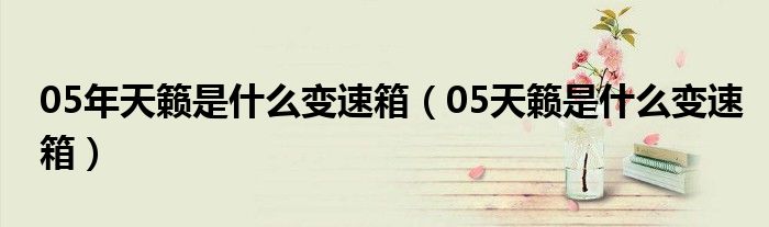 05年天籁是什么变速箱（05天籁是什么变速箱）