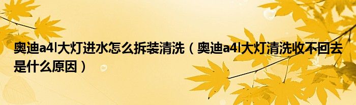 奥迪a4l大灯进水怎么拆装清洗（奥迪a4l大灯清洗收不回去是什么原因）