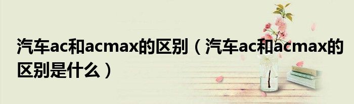 汽车ac和acmax的区别（汽车ac和acmax的区别是什么）