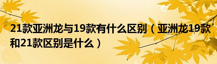 21款亚洲龙与19款有什么区别（亚洲龙19款和21款区别是什么）