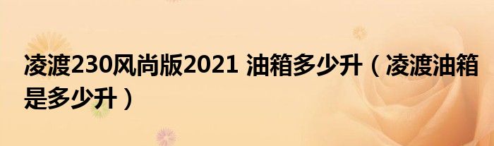 凌渡230风尚版2021 油箱多少升（凌渡油箱是多少升）