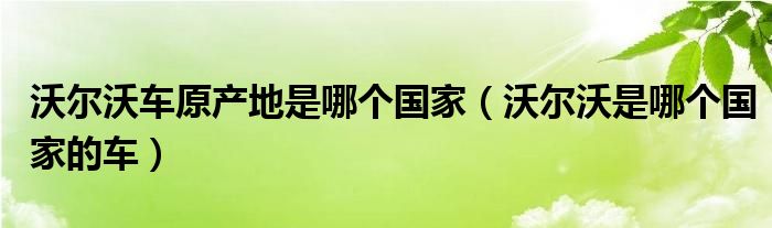 沃尔沃车原产地是哪个国家（沃尔沃是哪个国家的车）