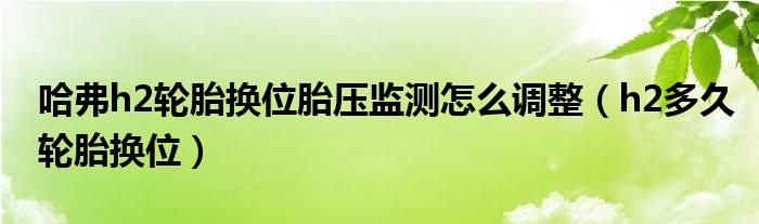 哈弗h2轮胎换位胎压监测怎么调整（h2多久轮胎换位）