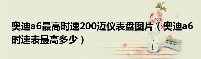 奥迪a6最高时速200迈仪表盘图片（奥迪a6时速表最高多少）