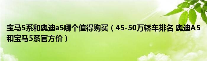 宝马5系和奥迪a5哪个值得购买（45-50万轿车排名 奥迪A5和宝马5系官方价）