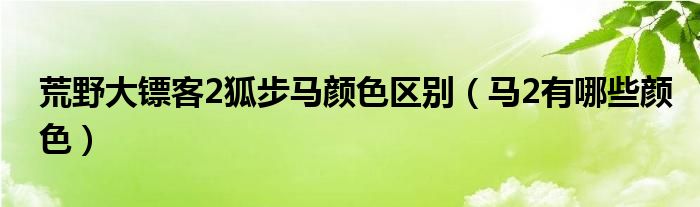 荒野大镖客2狐步马颜色区别（马2有哪些颜色）