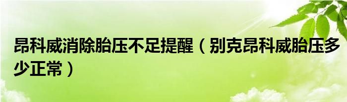 昂科威消除胎压不足提醒（别克昂科威胎压多少正常）