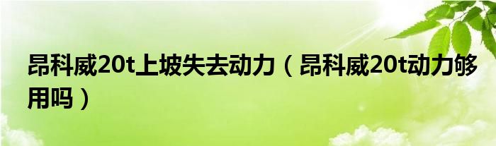 昂科威20t上坡失去动力（昂科威20t动力够用吗）