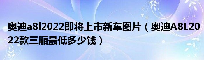 奥迪a8l2022即将上市新车图片（奥迪A8L2022款三厢最低多少钱）