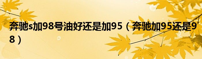 奔驰s加98号油好还是加95（奔驰加95还是98）