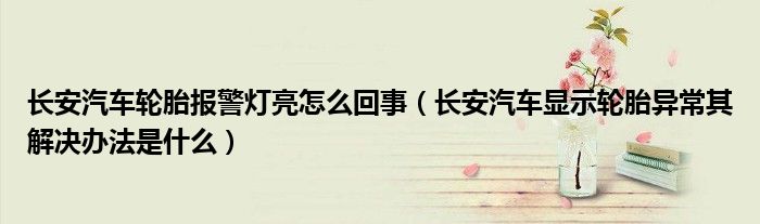 长安汽车轮胎报警灯亮怎么回事（长安汽车显示轮胎异常其解决办法是什么）