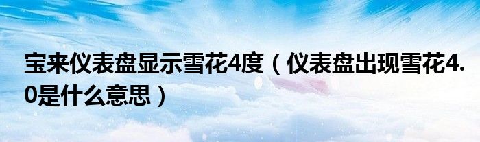 宝来仪表盘显示雪花4度（仪表盘出现雪花4.0是什么意思）